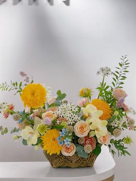 Flowerbene【花有独钟】私人订制秋色系鲜花手提篮