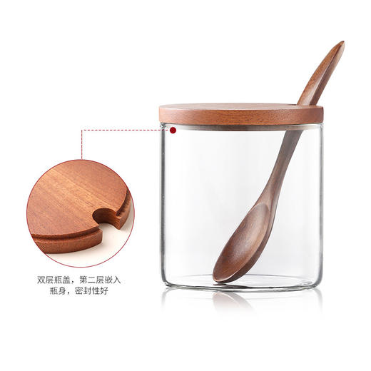 达乐丰乌檀木厨房用品玻璃调料盒套装 商品图2