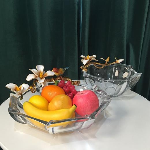 轻奢水晶水果盘客厅家用创意果盘珐琅彩工艺品现代家居摆件 时尚 摆件 商品图0