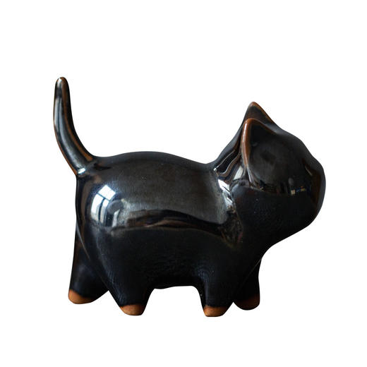 茶香记 禹州神垕钧窑 小猫摆件 釉色明艳 莹润多彩 憨萌娇俏 茶宠 商品图5