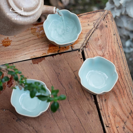 问鼎 敬贤汝瓷海棠小筑杯对杯 商品图2