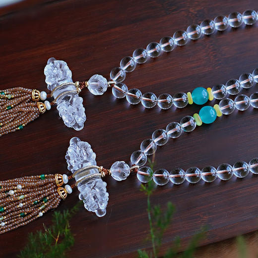 白水晶莲花珠金刚杵出入平安吉祥车挂 商品图3