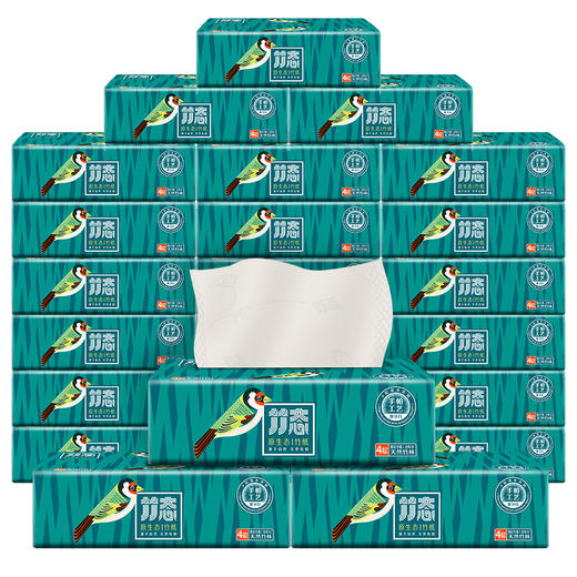 积分兑换—竹态象牙白压纹软抽抽纸4层70抽12包*2箱 商品图1