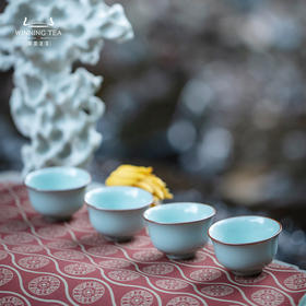 问鼎敬贤汝瓷如影杯对杯