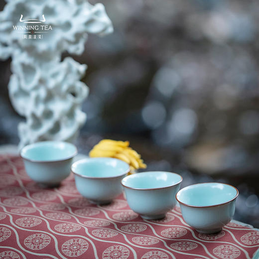 问鼎敬贤汝瓷如影杯对杯 商品图0