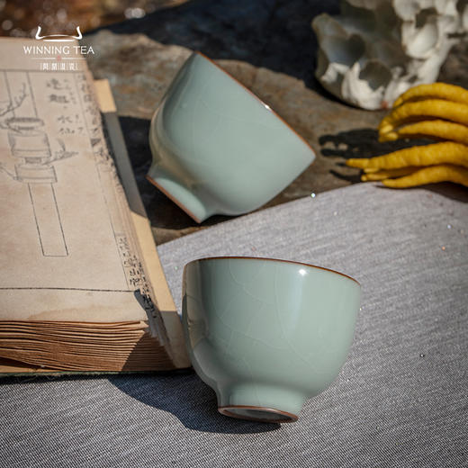 问鼎敬贤汝瓷知节杯对杯 商品图2