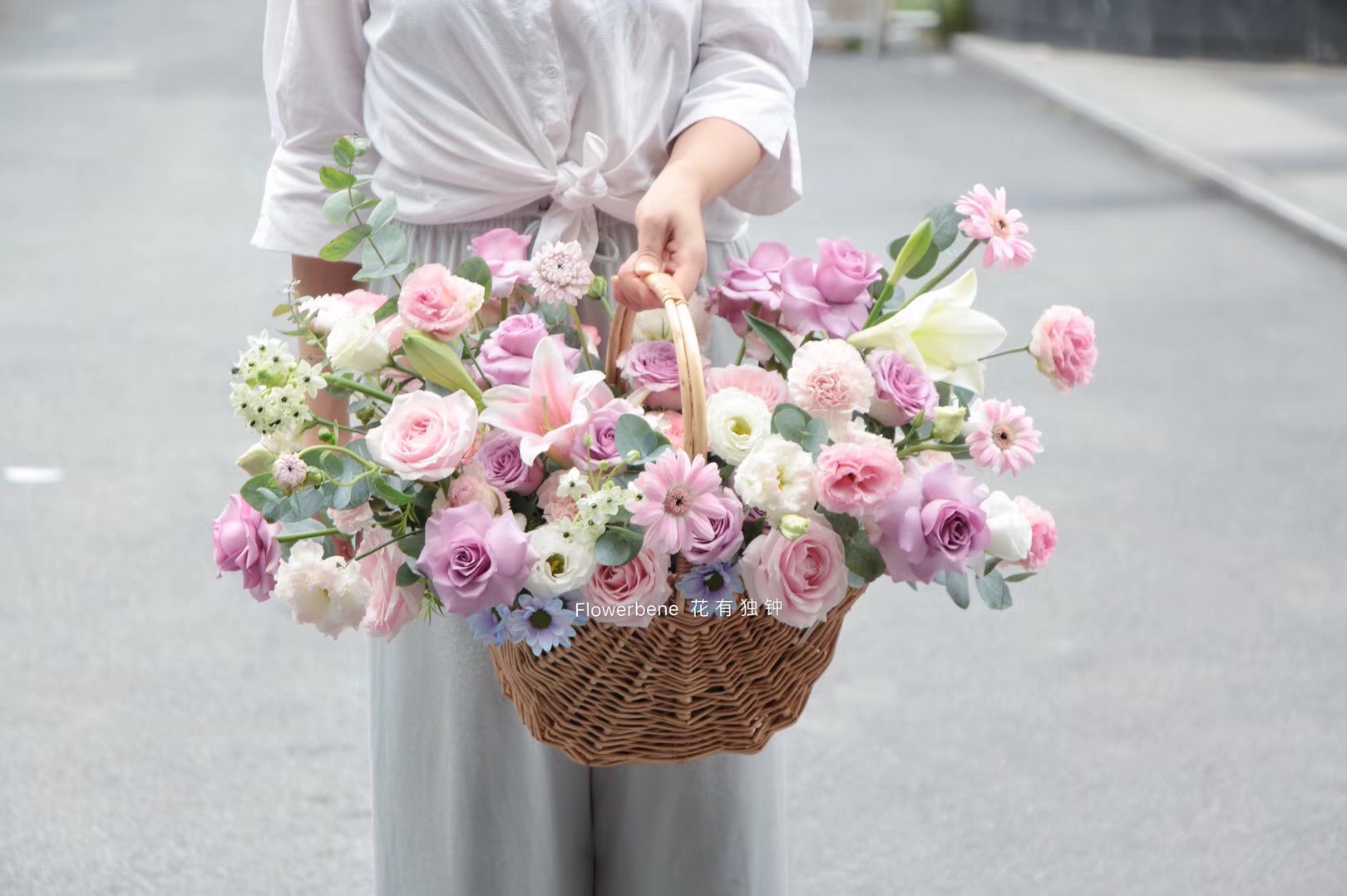 Flowerbene【花有独钟】私人定制 鲜花手提篮