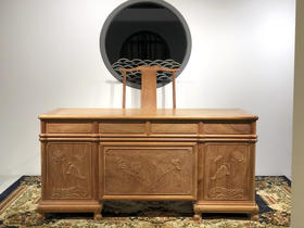 红桥红  家具严选  缅甸花梨（大果紫檀）【165 四抽屉荷韵办公桌】