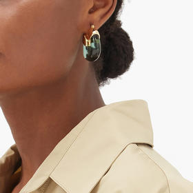 北京仓｜Lizzie Fortunato-Organic Hoops-森林绿 耳环［美国设计师］