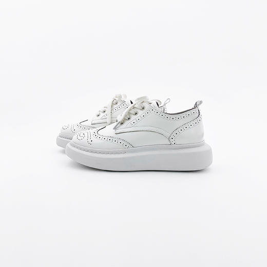 SAFICOO时尚休闲英伦风百搭真皮平底小白鞋 商品图6