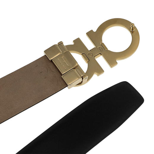 FERRAGAMO 菲拉格慕 男士双面可调式GANCINI马衔扣腰带 黑色 67 9493 723890 商品图2