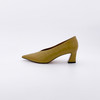 SAFICOO 时尚尖头V-neck真皮粗跟鞋女高跟鞋 商品缩略图0