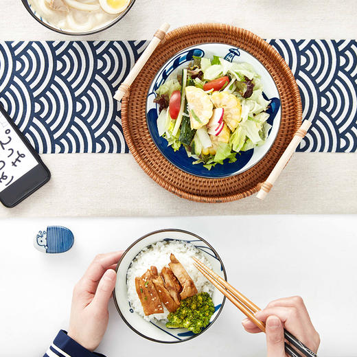 御宅独角兽餐具组 蓝色猫咪一人食餐具 商品图3