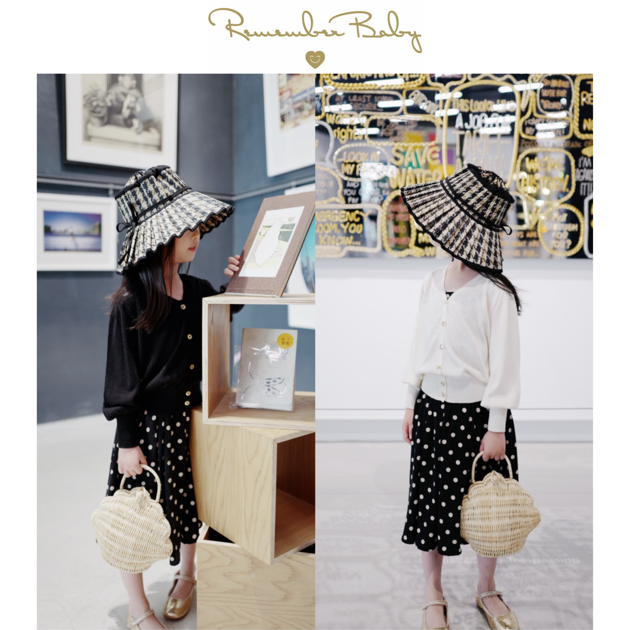 现货 / ART | 亲子款 康赛妮品牌纱线制 85%真丝15%羊绒 复古泡泡袖开衫