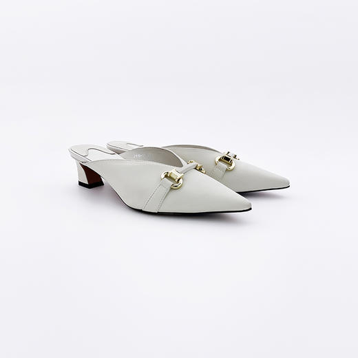 SAFICOO 时尚尖头女士半拖 真皮低跟凉鞋 商品图2