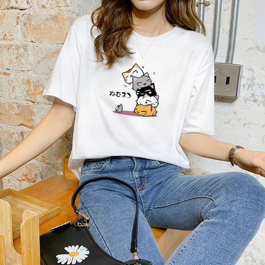 【40款可选】夏季韩版短袖t恤女宽松学生白色半袖体恤上衣服 商品图1