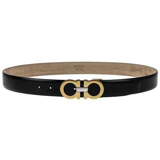 FERRAGAMO 菲拉格慕 男士双面可调式GANCINI马衔扣腰带 黑色 67 9493 723890 商品图1