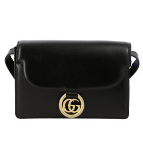 GUCCI 古驰 女士 GG Marmont 系列 皮革斜挎单肩包 黑色 589474 1DB0G 1000