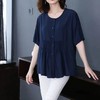 JXG-大码女装雪纺衬衫妈妈春夏季新款洋气短袖200斤宽松遮肚显瘦上衣 商品缩略图1