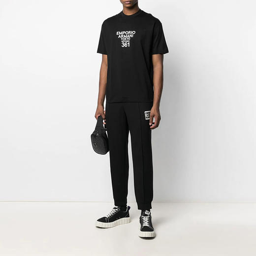 EMPORIO ARMANI 阿玛尼 男士刺绣侧边标志运动裤 黑色 6H1P95 1JDSZ F024 商品图3