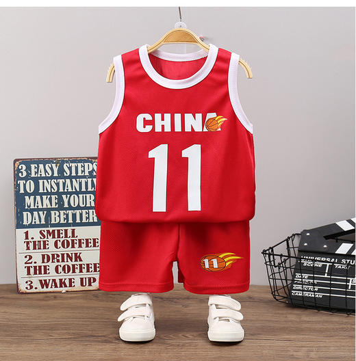 【儿童篮球服套装】运动男童球服中大童背心短裤户外演出服两件套童装 商品图3
