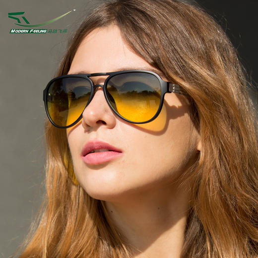 马踏飞燕多功能墨镜+套镜组合，再赠送车载眼镜夹，美观、时尚、大气，全能太阳镜，偏光镜+遮阳镜+夜视镜与一体，一幅可以从早带到晚的墨镜D 商品图0