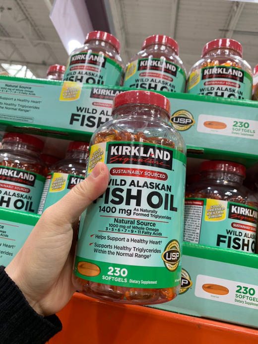 Kirkland 柯克兰 阿拉斯加野生鱼油软胶囊 1400mg 230粒 #美国直邮 商品图0