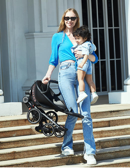 勿点【库妈妈网店专用】宝宝好溜娃神器V8轻便折叠高景观可躺儿童双向遛娃婴儿手推车（颜色备注） 商品图1