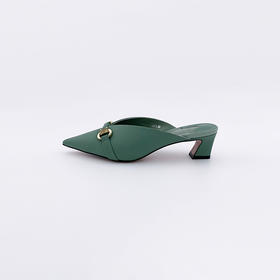 SAFICOO 时尚尖头女士真皮半拖 低跟凉鞋