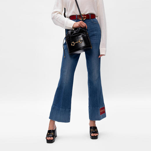 GUCCI 古驰 女士Gucci 马衔扣1955系列水桶包 黑色 602118 1DBYG 1000 商品图3