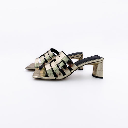 SAFICOO金属色时尚个性方头真皮凉鞋 商品图6