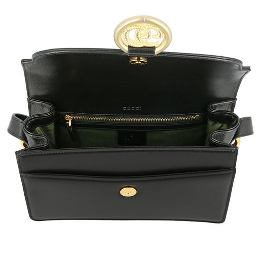 GUCCI 古驰 女士 GG Marmont 系列 皮革斜挎单肩包 黑色 589474 1DB0G 1000 商品图3