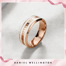 丹尼尔惠灵顿DANIEL WELLINGTON 高雅珠光白轻奢玫瑰金撞色戒指女男对戒 DW00400039