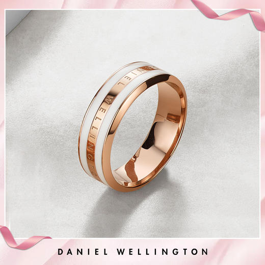 丹尼尔惠灵顿DANIEL WELLINGTON 高雅珠光白轻奢玫瑰金撞色戒指女男对戒 DW00400039 商品图0