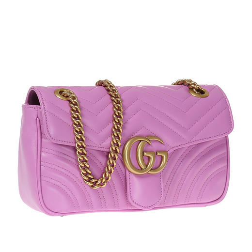 GUCCI 古驰 GG Marmont系列女士小号紫色牛皮绗缝手提单肩包 443497 DRW3T 5554 商品图2