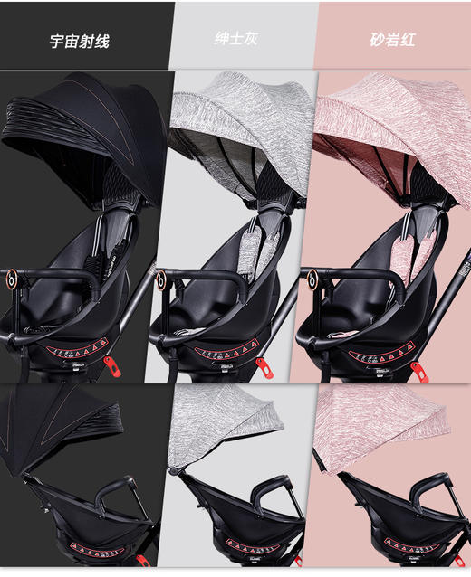 勿点【库妈妈网店专用】宝宝好溜娃神器V8轻便折叠高景观可躺儿童双向遛娃婴儿手推车（颜色备注） 商品图0