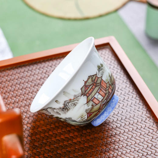 粉彩山水楼阁杯02 商品图1