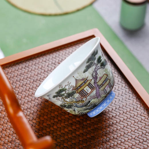 粉彩山水楼阁杯01 商品图1
