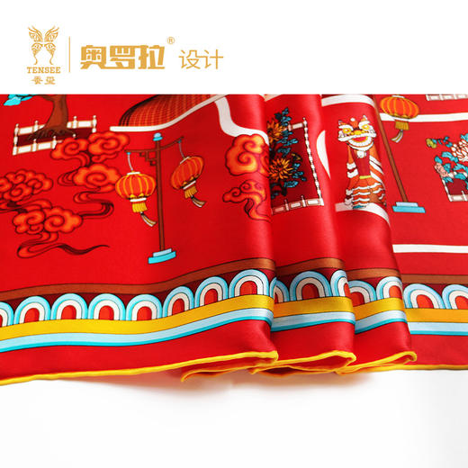 国之庆典艺术丝巾（红） 商品图3