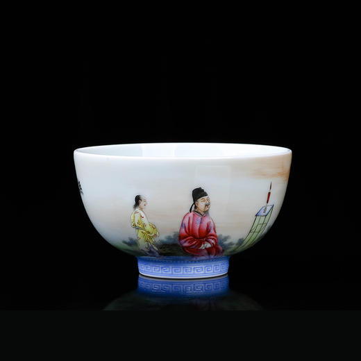 粉彩松下抚琴杯 商品图3