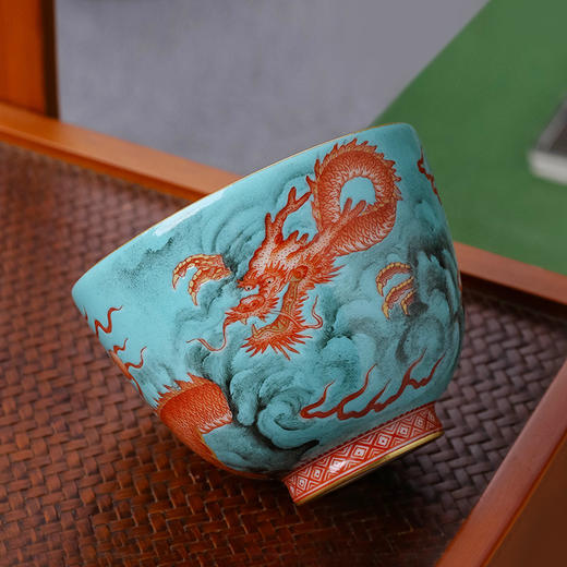 松石绿矾红雾龙杯 商品图3