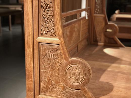 红桥红  家具严选  缅甸花梨（大果紫檀）【193 双月洞 花鸟清式 架子床】 商品图3