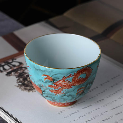 松石绿矾红雾龙杯 商品图1