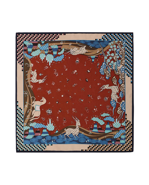 【皇锦】印花方巾·九色鹿 商品图3