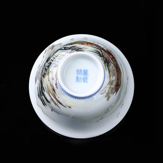 粉彩山水楼阁杯01 商品图4