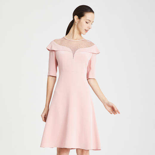 QF89B斯尔丽瑟俪2021年春季新品肩部假两件连衣裙 商品图0