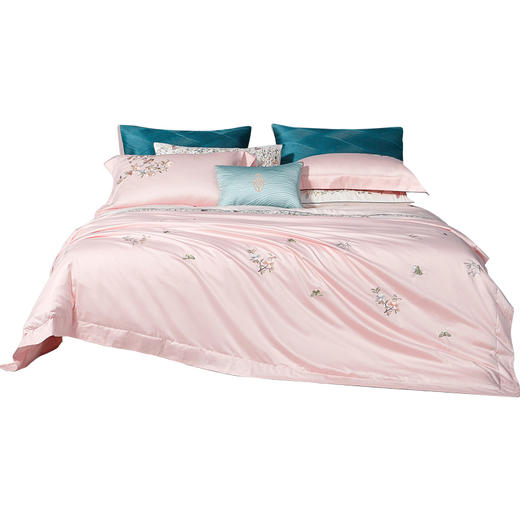 whinny/惠谊 新中式婉约100S新疆长绒棉全棉绣花四件套 雅韵凝脂 商品图1