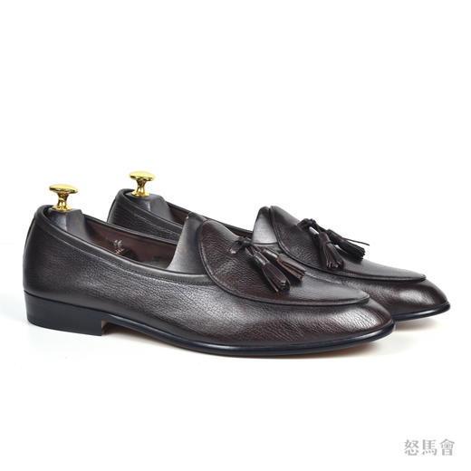 Blake内缝工艺意大利小张幅鹿皮深棕色流苏乐福鞋 商品图3