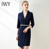 IWY/高端职业连衣裙女薄款藏青气质名媛时尚短袖工装售楼部工作服 商品缩略图1