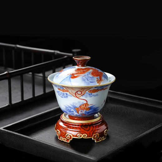 鱼化龙三才盖碗盖置套组 商品图2